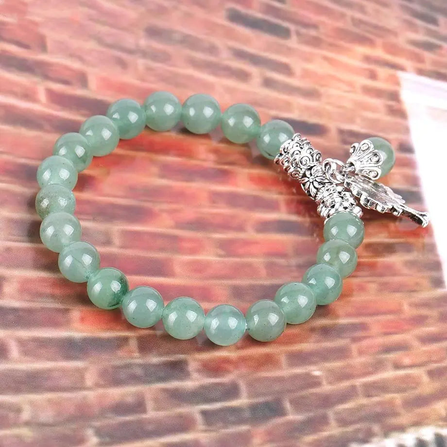 Green Dongling Jade Bracelet and Beaded Bracelet Set