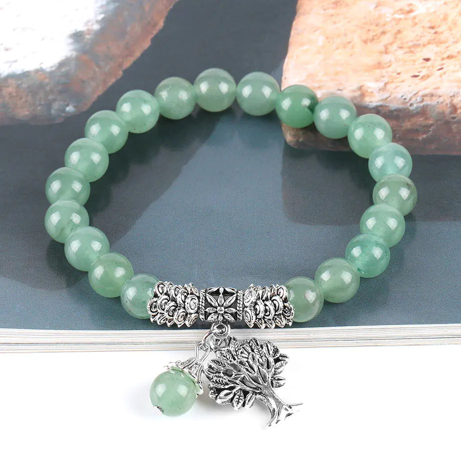 Green Dongling Jade Bracelet and Beaded Bracelet Set